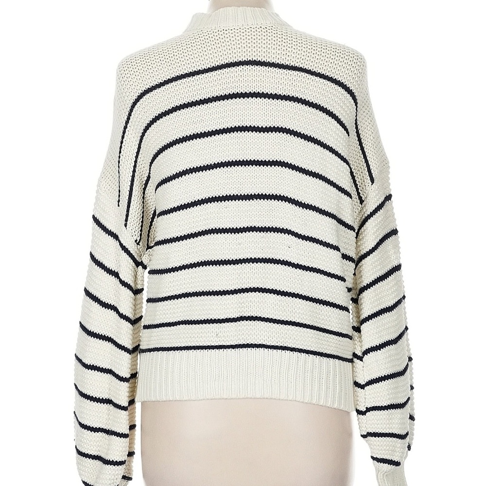Alex Mill button back Cream Cardigan with Black Stripes - Picture 2 of 4